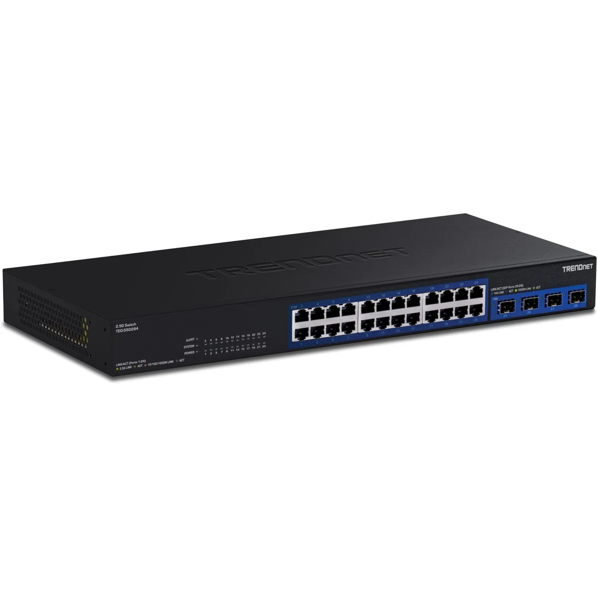 TRENDnet, TEG-S50284, Switch Multi-Gig 28 Ports, 24 Ports RJ45 2,5 GB, 4 Ports SFP+ 10 GB