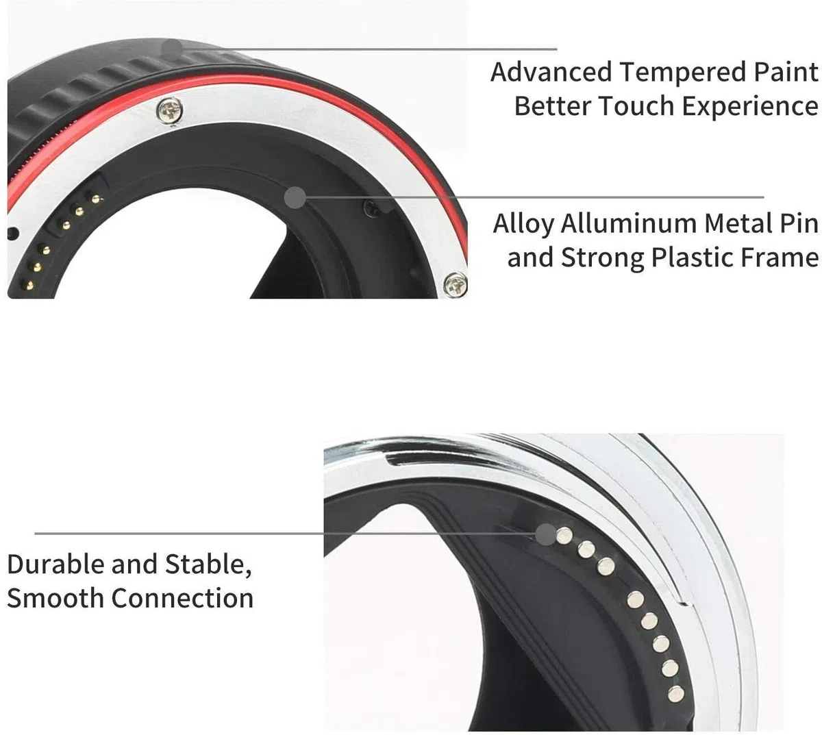 Ensemble de tubes d'extension macro autofocus avec anneau pour appareils photo reflex numériques Canon EOS EF 1100D 700D 650D 600D 550D 500D 450D 400D 350D 300D 100D 70D
