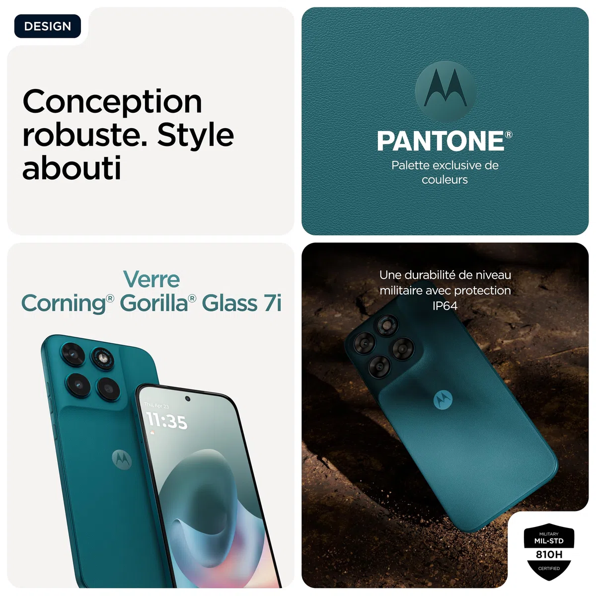 Motorola G77 8 256 5G, Pantone ShadedSpruce (Vert) | Triple capteur 108MP, écran 6,78" pOLED, batterie 5200 mAH