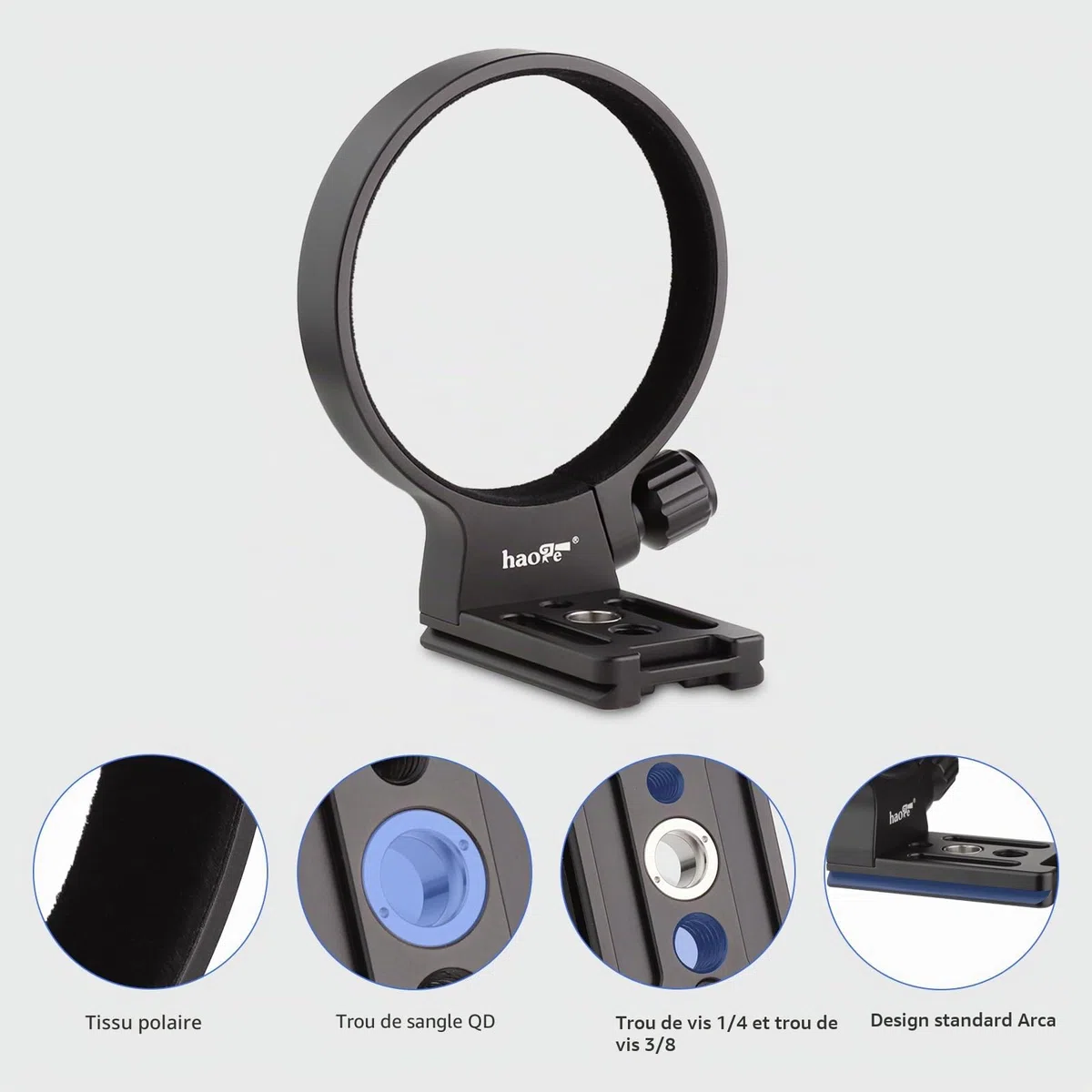 Haoge Collier d'objectif pour Tamron 35–150 mm F/2-2.8 Di III VXD A058 – Pied de support pour trépied, plaque de fixation rapide intégrée de type Arca