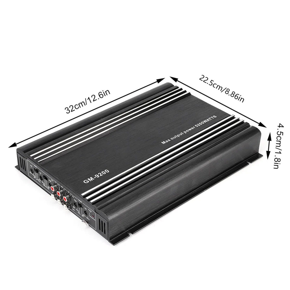 Amplificateur stéréo de voiture, 5200W amplificateur de puissance Audio 4 canaux 12V noir en alliage d'aluminium Auto voiture Hifi stéréo ampli système Audio de voiture