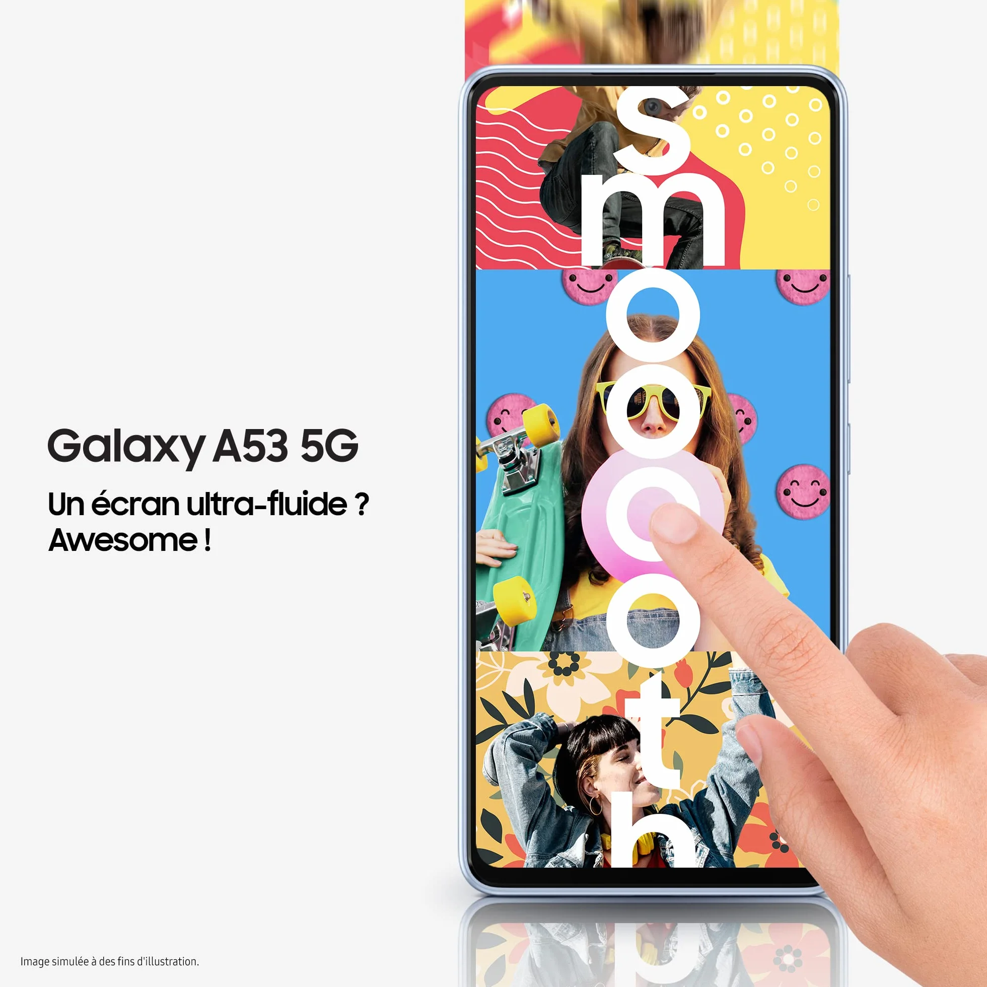 Samsung Galaxy A53 5G, Téléphone mobile 128 GO Noir, Smartphone Android carte SIM non incluse, Version FR