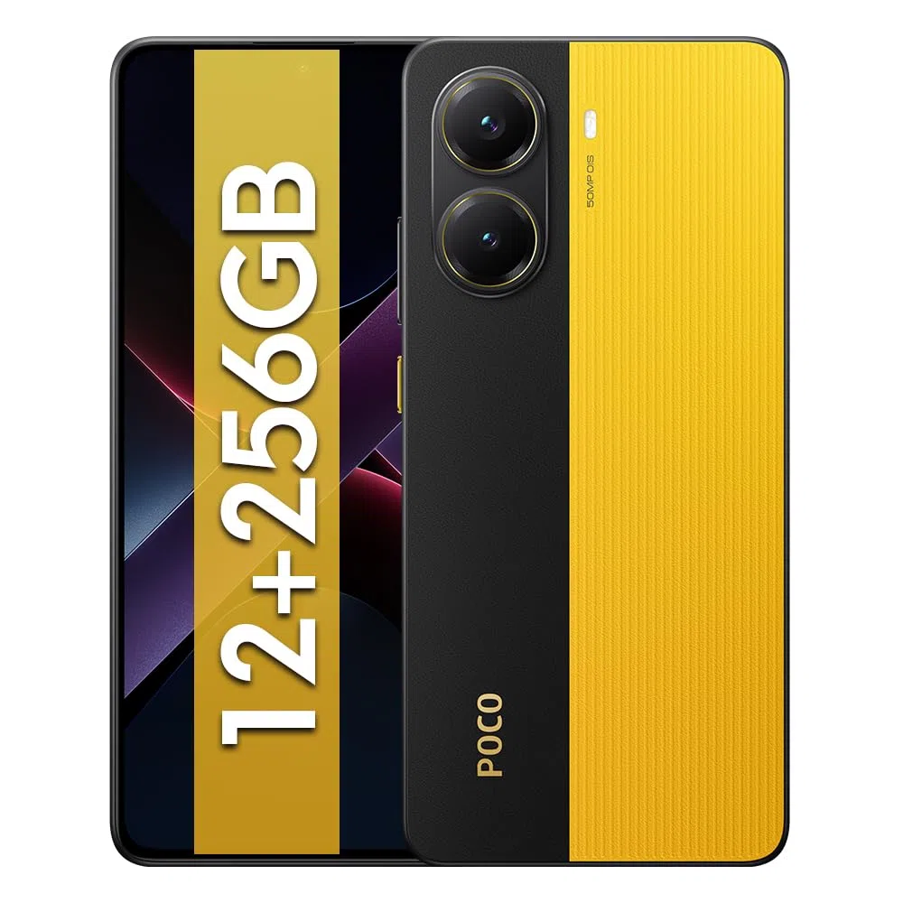 XIAOMI POCO X7 Pro - Smartphone de 12+256GB, Pantalla CrystalRes 1.5K 120Hz AMOLED, MediaTek Dimensity 8400-Ultra, Cámara de 50 MP, 90W HyperCharge, Cargador no Incluido, Amarillo (Versión ES)