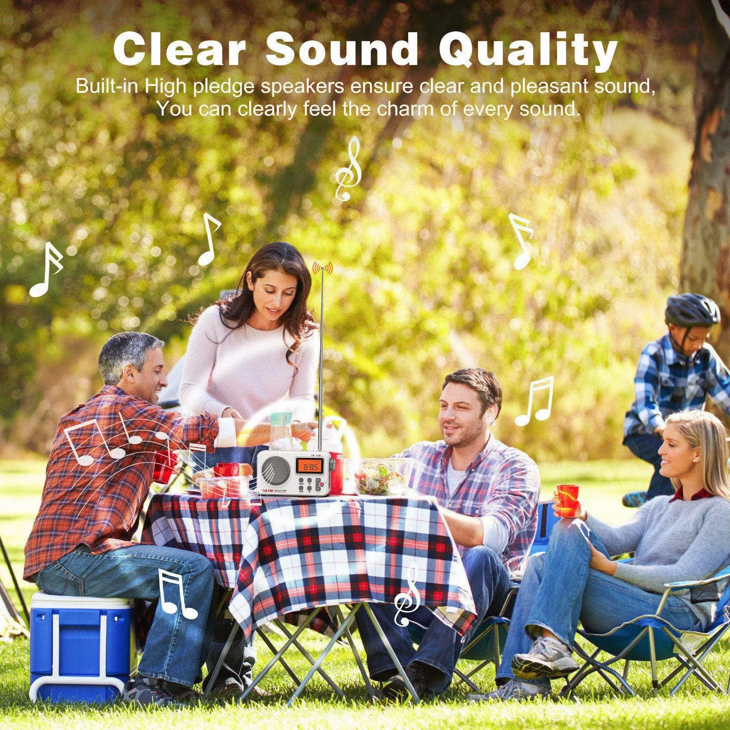 Tendak Petite Radio Portable FM/AM MW Transistor avec Grand écran Réveil Prise Casque