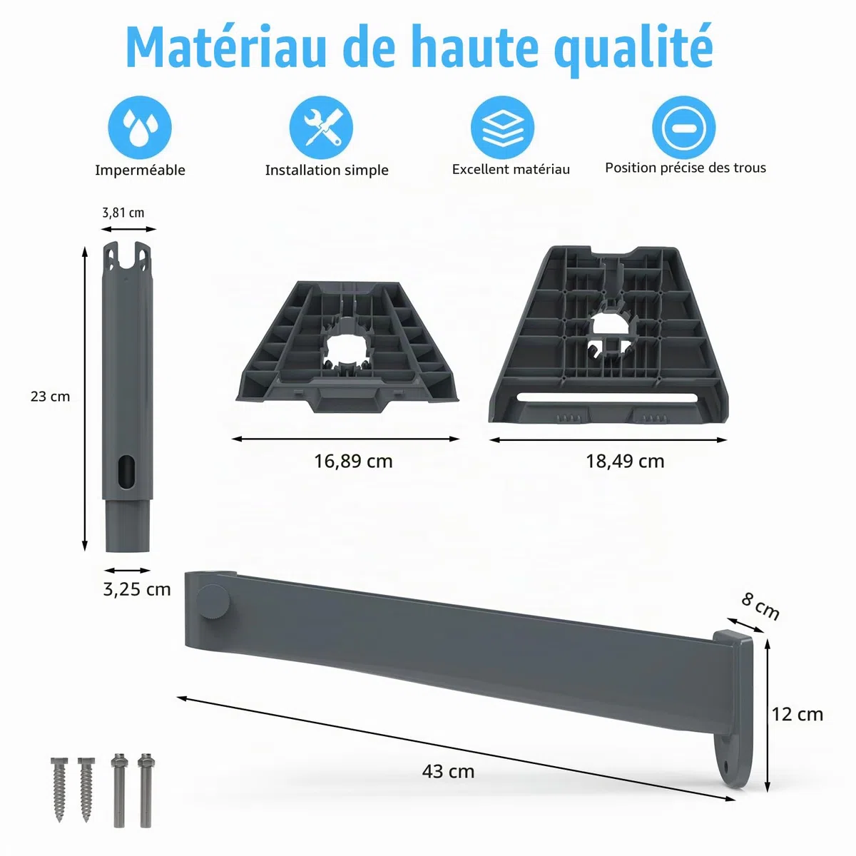 HOLACA Support amélioré pour Starlink Gen 3/Mini - Réglable Long Montage Mural avec Kit de Montage pour Internet Kit Satellite