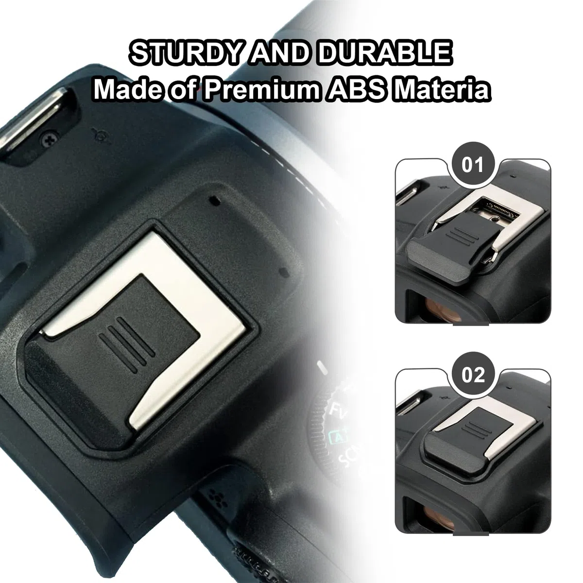 Lot de 2 caches griffe pour Canon EOS R3, R5C, R6 Mark II, R7, R8, R10, R50 – Protection contre la poussière et les taches, compatible avec le flash intégré, remplace l’accessoire Canon ER-SC2