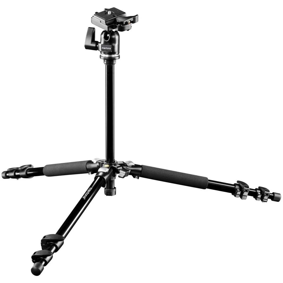 Mantona Scout Trépied Max, 157 cm (incl. rotule avec plateau de fixation rapide, niveau à bulle intégré, capacité de charge env. 6 kg)