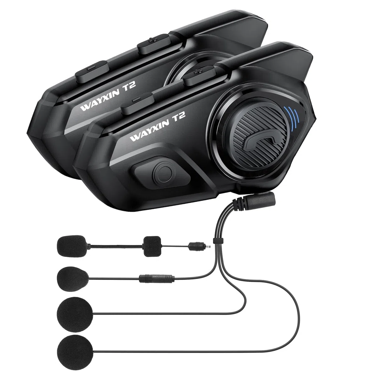 T2 Intercom Moto,Casque Moto Bluetooth Système de Communication 5.4, Suppression Bruit DSP&CVC/IP67 Étanche/Chaîne Hi-FI/Réponse Automatique Assistant/AI Intercom Casque (2pcs)