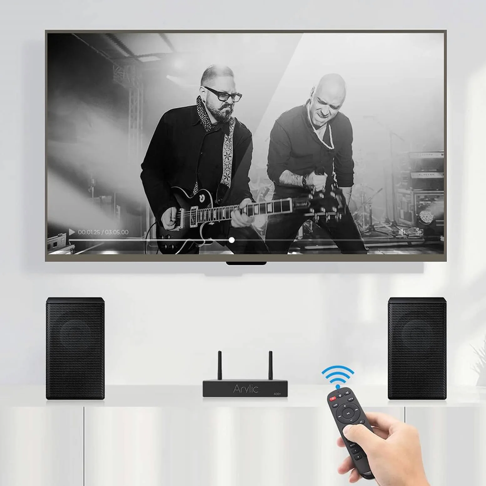 Arylic A30+ WiFi & Bluetooth 5.0 Mini Carte Amplificateur Stéréo Bluetooth et AirPlay 2.0 pour Home Audio, Multiroom Digital Audio Speaker Amp.