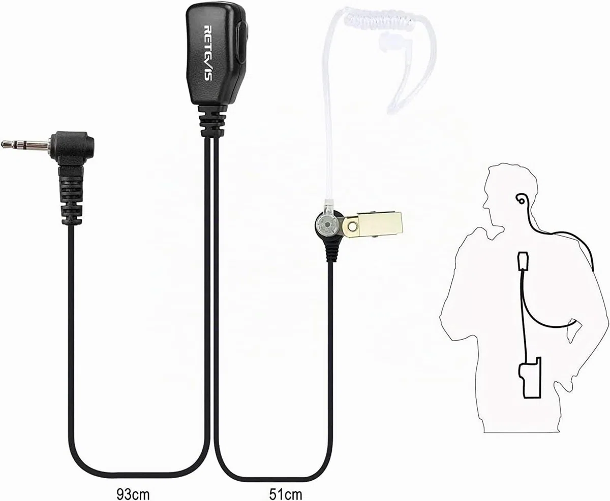 Retevis Talkie Walkie Écouteur, Oreillette Compatible RT45 Motorola TLKR T80 Extreme T92 H20 T62 T80 T80ex T82 T82 Extreme T82ex T81 Hunter, 1 Broche 2,5mm Casque Écouteurs (10 Pcs)