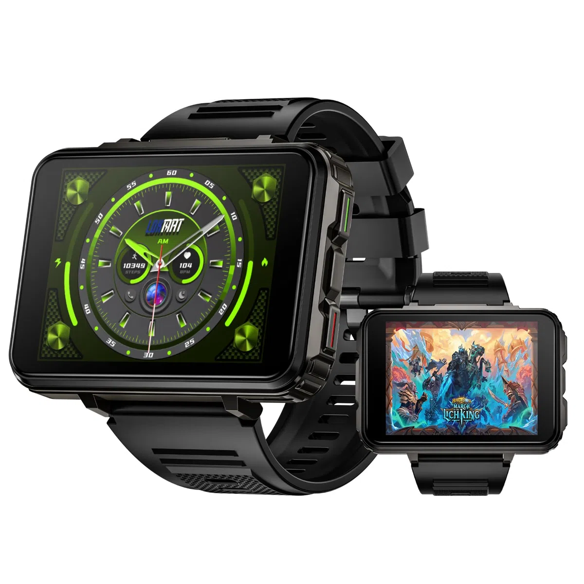 LOKMAT Montre intelligente 4G 6 Go + 128 Go Android Appel téléphonique Téléphone Téléphone Grand écran 2,4" Montre de sport 1500 mAh Double Caméra WiFi Bluetooth GPS Montre intelligente pour homme