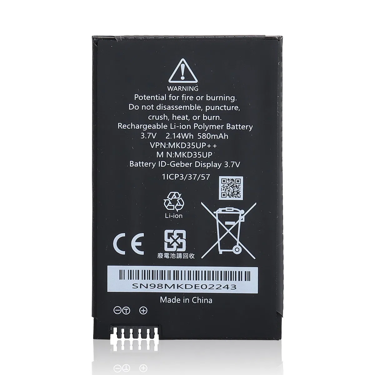 MKD35UP Batterie de rechange pour clé à distance BMW 5 6 X3 X5 X6 Series, 530le 530li 5301 730 740 745 760li i8 LCD Remote Key, GT 630I/630D Écran de donneur d'identification 3,7 V 1ICP3/3 7/57