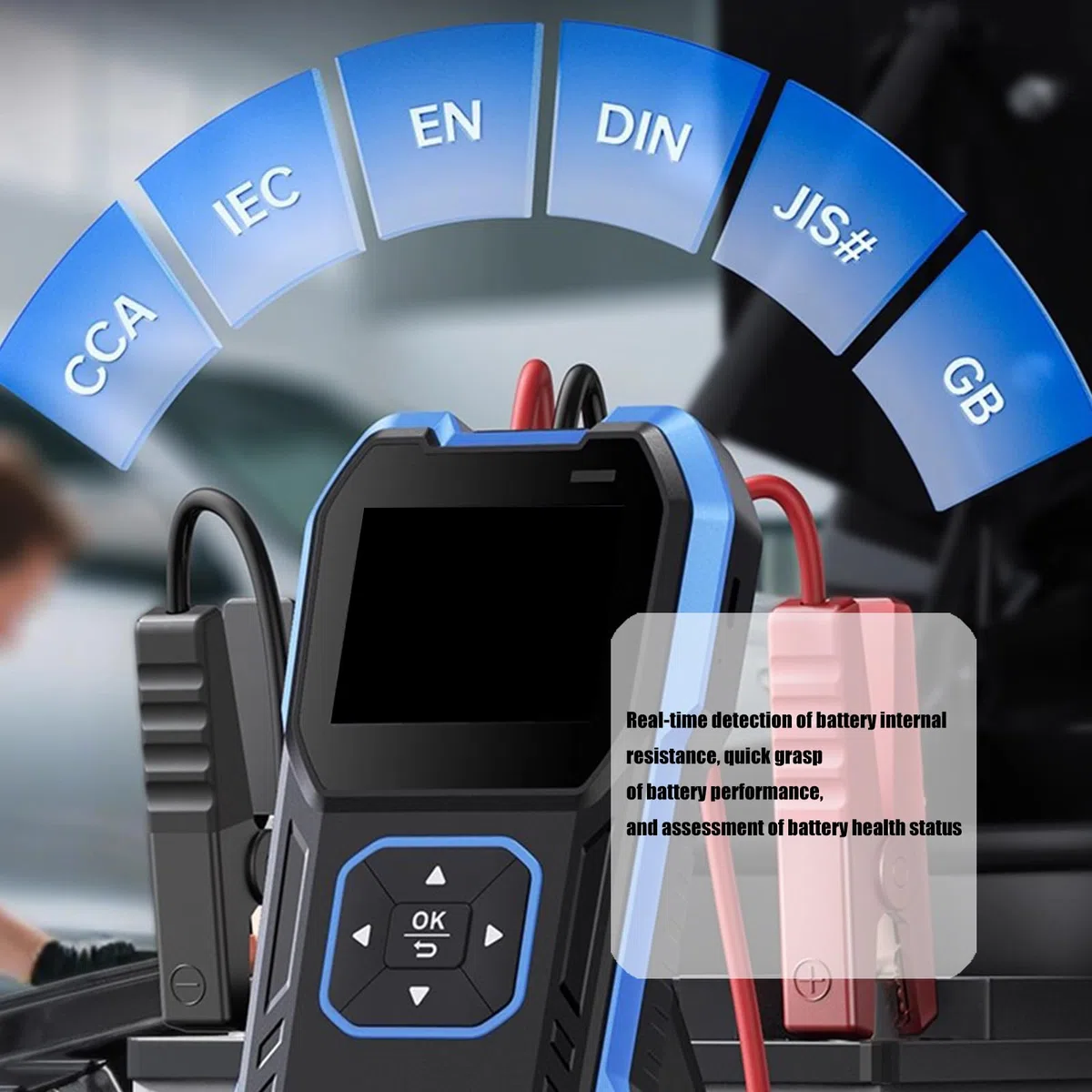 Testeur de charge de batterie automobile multiple avec affichage de 6,1 cm en temps réel pour voiture, camion, moto, outil d'analyse de batterie automobile