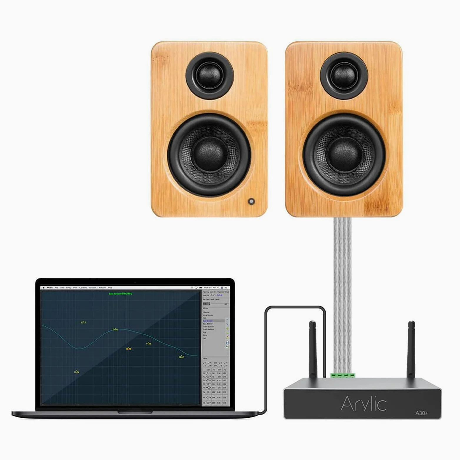 Arylic A30+ WiFi & Bluetooth 5.0 Mini Carte Amplificateur Stéréo Bluetooth et AirPlay 2.0 pour Home Audio, Multiroom Digital Audio Speaker Amp.
