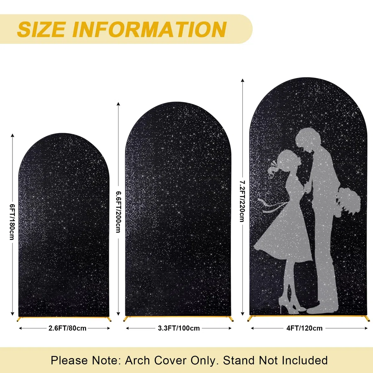 Toile de fond à paillettes noires pour mariage, fête prénatale, fête d'anniversaire, événements, décoration de réception - 2,3 m