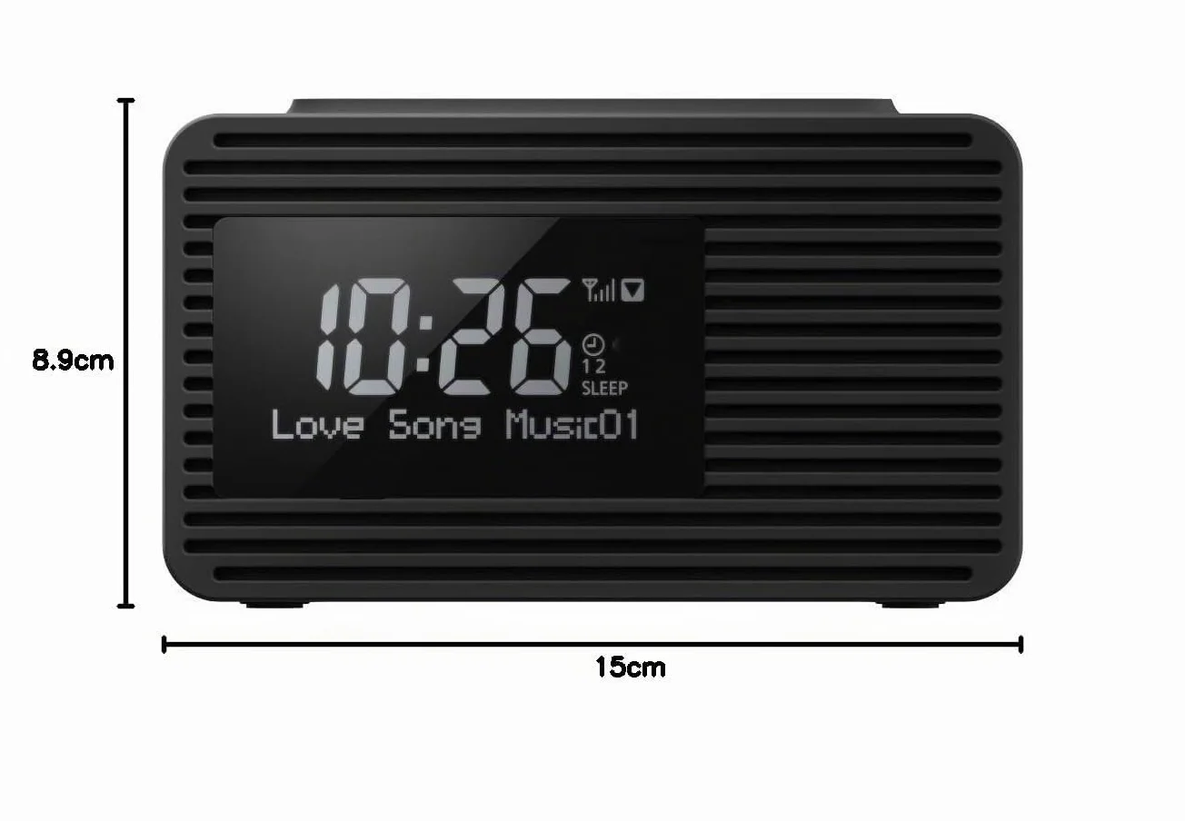 Panasonic Radio-réveil DAB/FM RC-D8EG-K I Fréquences : FM/DAB/DAB+ 1W USB Horloge Fonctionne sur secteur ou piles Fonction préréglage Fonction double alarme Ecran LCD noir - Version Française